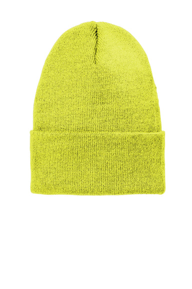 Volunteer Knitwear VL10 Mens USA Made Chore Beanie Neon Yellow Flat Front