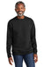 Volunteer Knitwear VL130 Mens USA Made Chore Fleece Crewneck Sweatshirt Deep Black Model Front