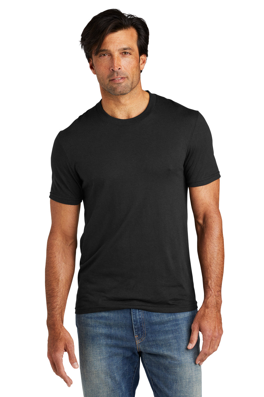 Volunteer Knitwear VL40 Mens USA Made Short Sleeve Crewneck T-Shirt Black Model Front