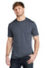 Volunteer Knitwear VL40 Mens USA Made Short Sleeve Crewneck T-Shirt Heather Navy Blue Model Front