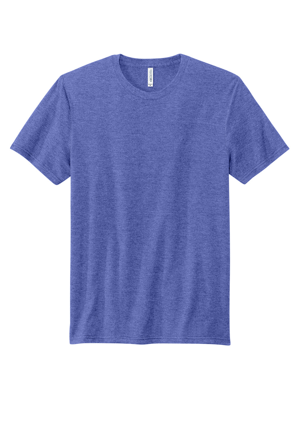 Volunteer Knitwear VL40 Mens USA Made Short Sleeve Crewneck T-Shirt Heather True Royal Blue Flat Front