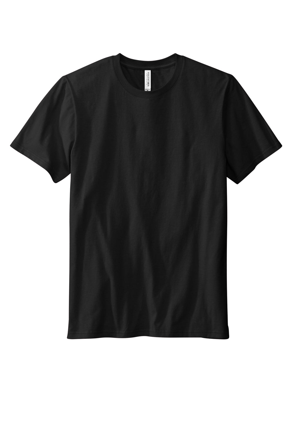 Volunteer Knitwear VL45 Mens USA Made Daily Short Sleeve Crewneck T-Shirt Deep Black Flat Front