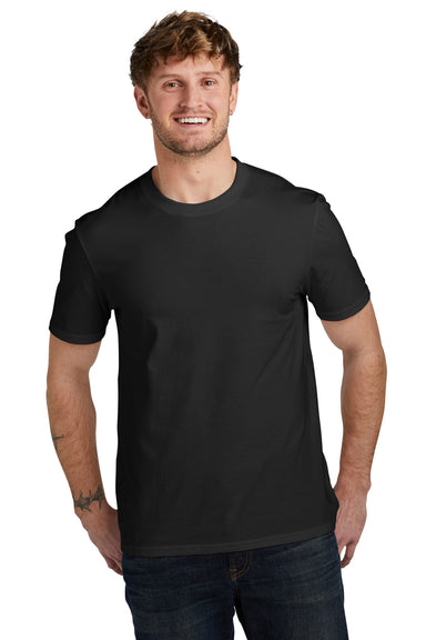 Volunteer Knitwear VL45 Mens USA Made Daily Short Sleeve Crewneck T-Shirt Deep Black Model Front