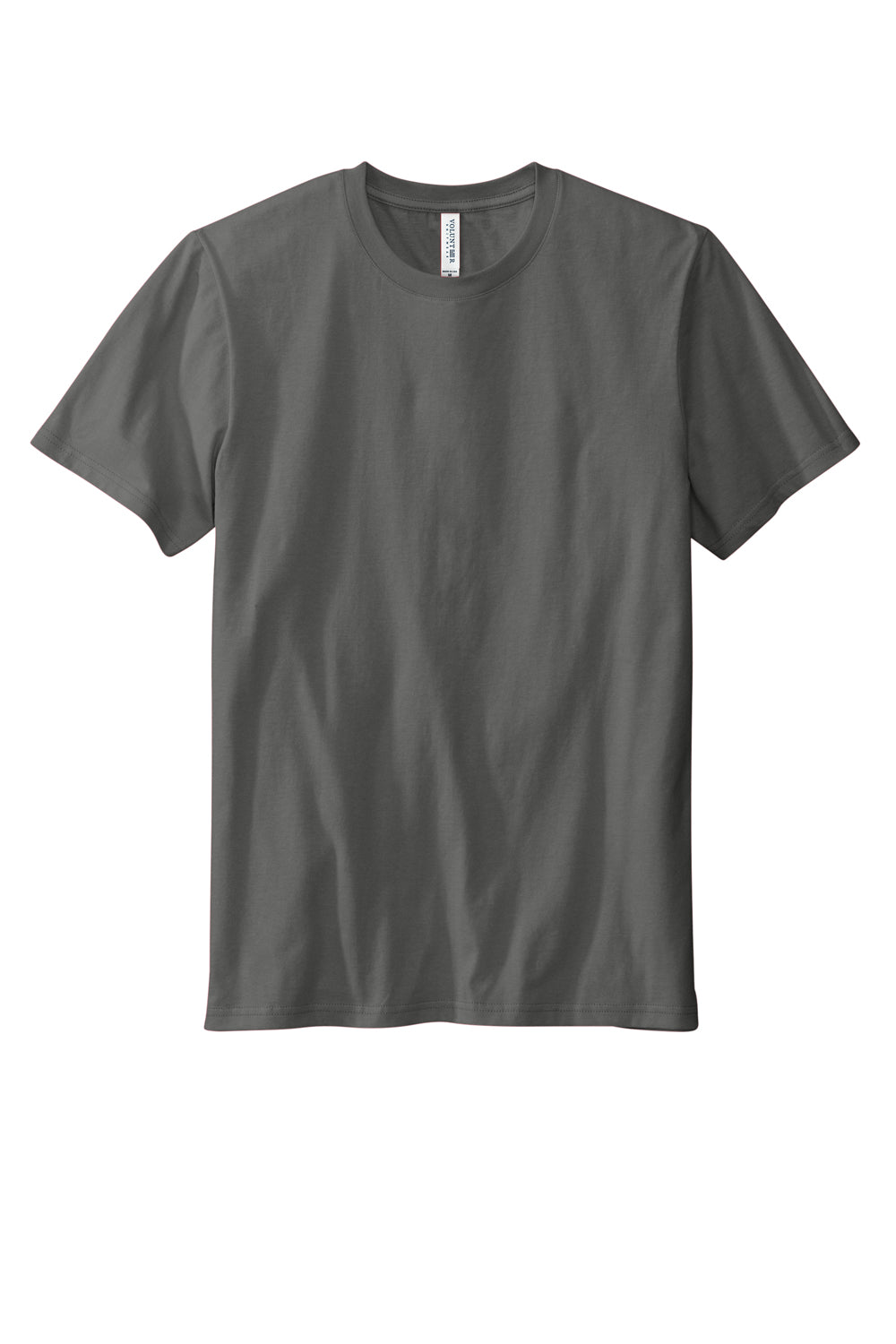 Volunteer Knitwear VL45 Mens USA Made Daily Short Sleeve Crewneck T-Shirt Steel Grey Flat Front