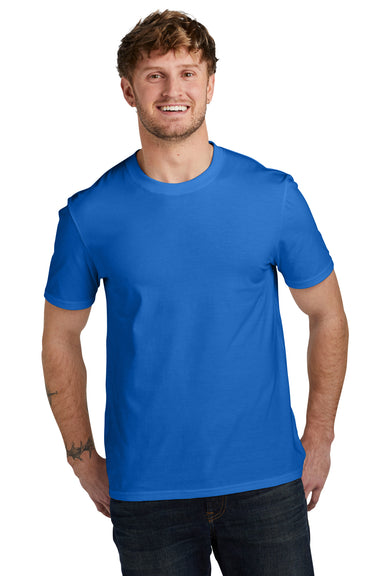 Volunteer Knitwear VL45 Mens USA Made Daily Short Sleeve Crewneck T-Shirt True Royal Blue Model Front