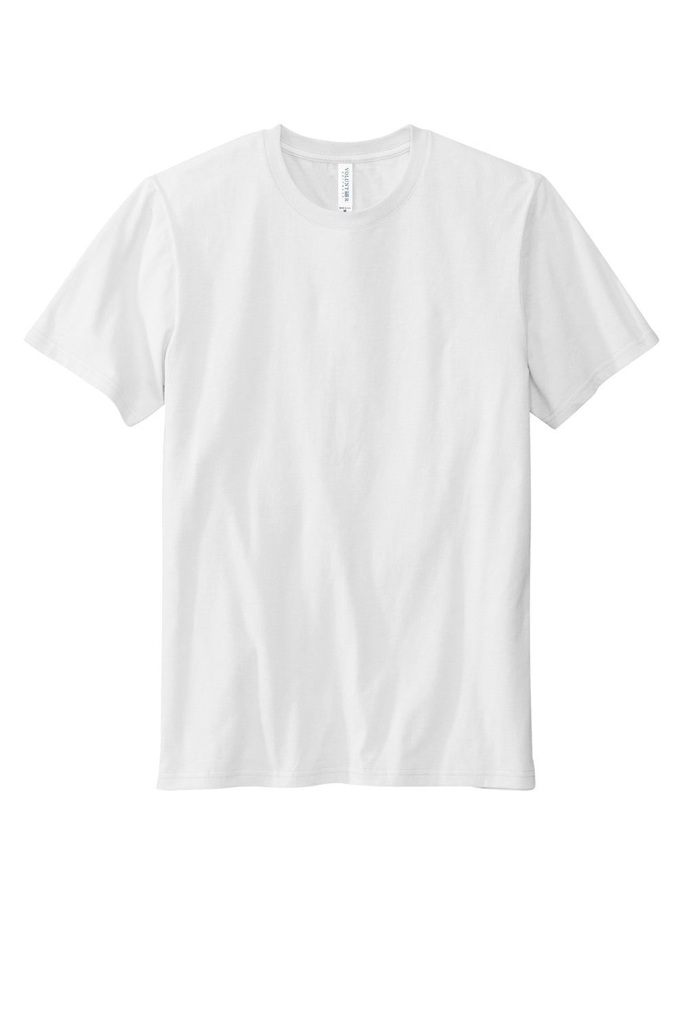 Volunteer Knitwear VL45 Mens USA Made Daily Short Sleeve Crewneck T-Shirt White Flat Front