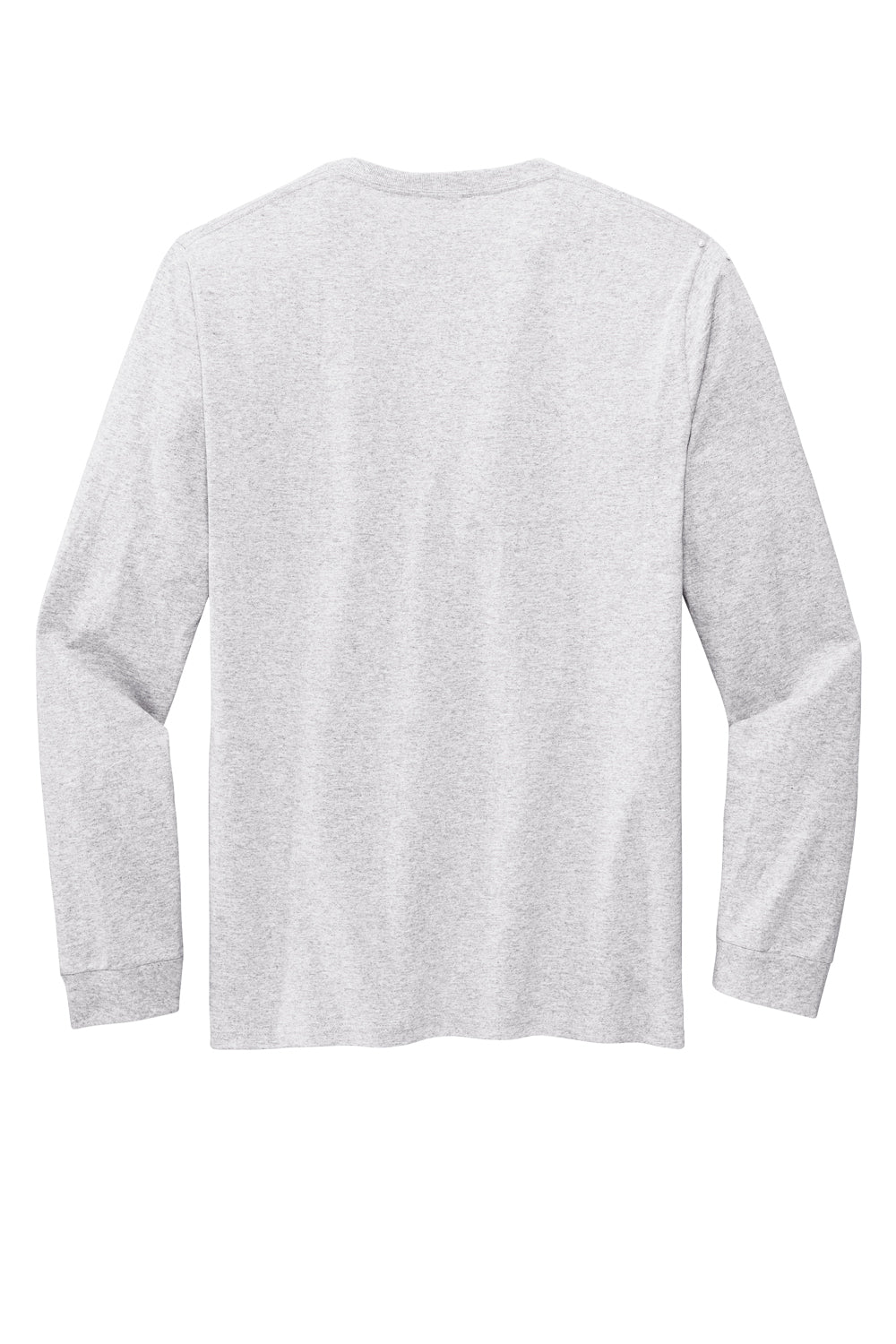 Volunteer Knitwear VL60LS Mens USA Made Chore Long Sleeve Crewneck T-Shirt Heather Grey Flat Back