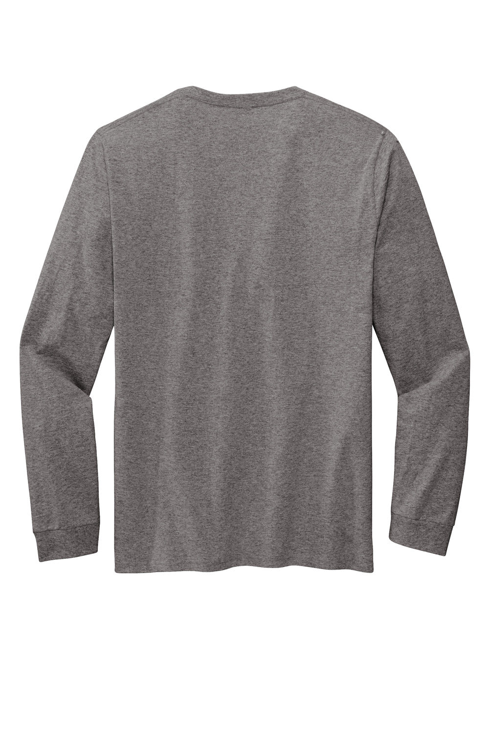 Volunteer Knitwear VL60LS Mens USA Made Chore Long Sleeve Crewneck T-Shirt Heather Dark Grey Flat Back