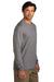 Volunteer Knitwear VL60LS Mens USA Made Chore Long Sleeve Crewneck T-Shirt Heather Dark Grey Model Side