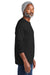 Volunteer Knitwear VL60LS Mens USA Made Chore Long Sleeve Crewneck T-Shirt Deep Black Model Side