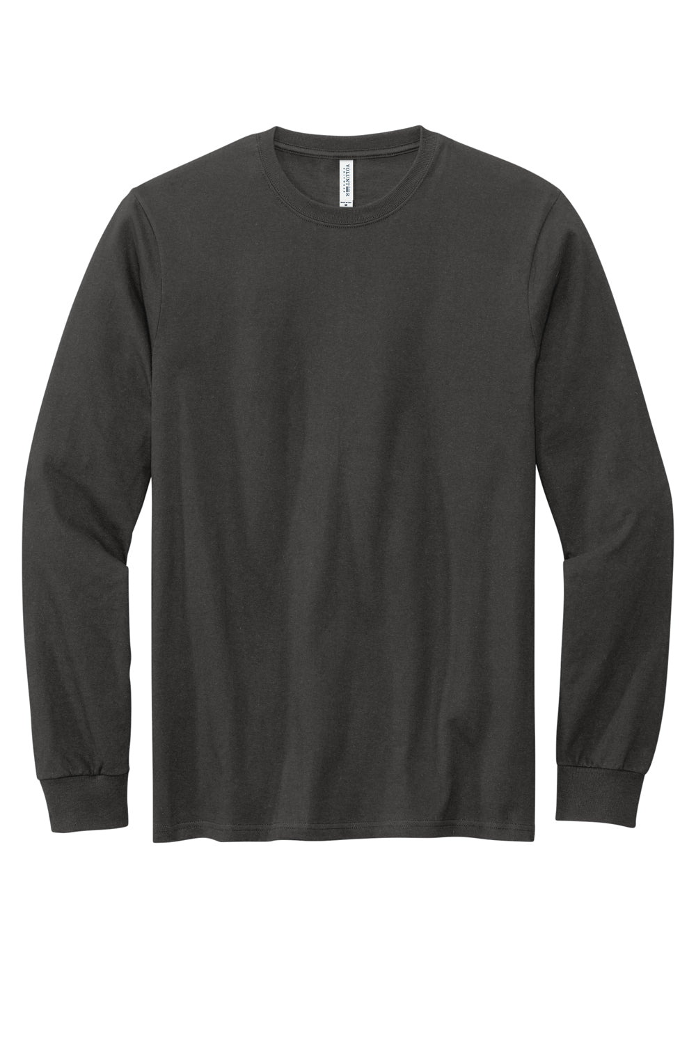 Volunteer Knitwear VL60LS Mens USA Made Chore Long Sleeve Crewneck T-Shirt Steel Grey Flat Front