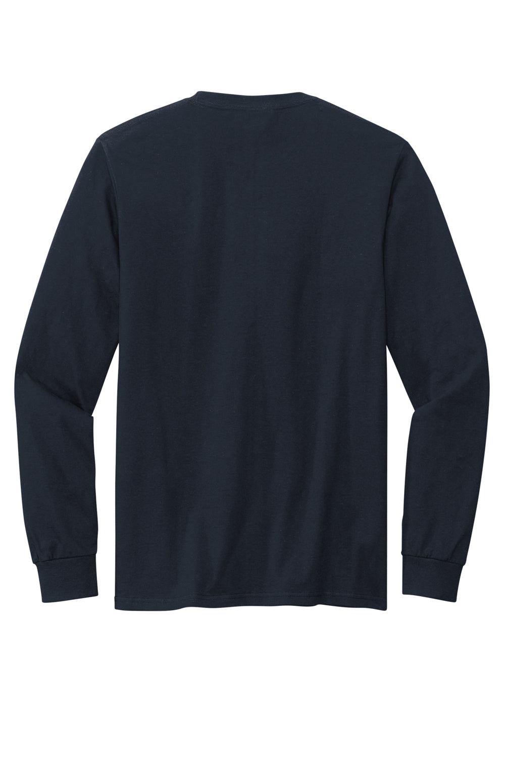 Volunteer Knitwear VL60LS Mens USA Made Chore Long Sleeve Crewneck T-Shirt Strong Navy Blue Flat Back