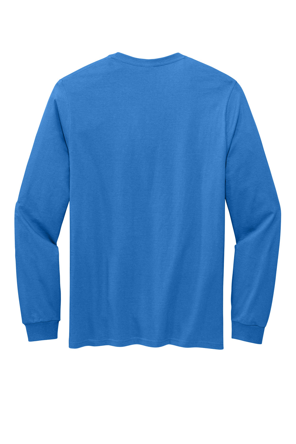 Volunteer Knitwear VL60LS Mens USA Made Chore Long Sleeve Crewneck T-Shirt True Royal Blue Flat Back