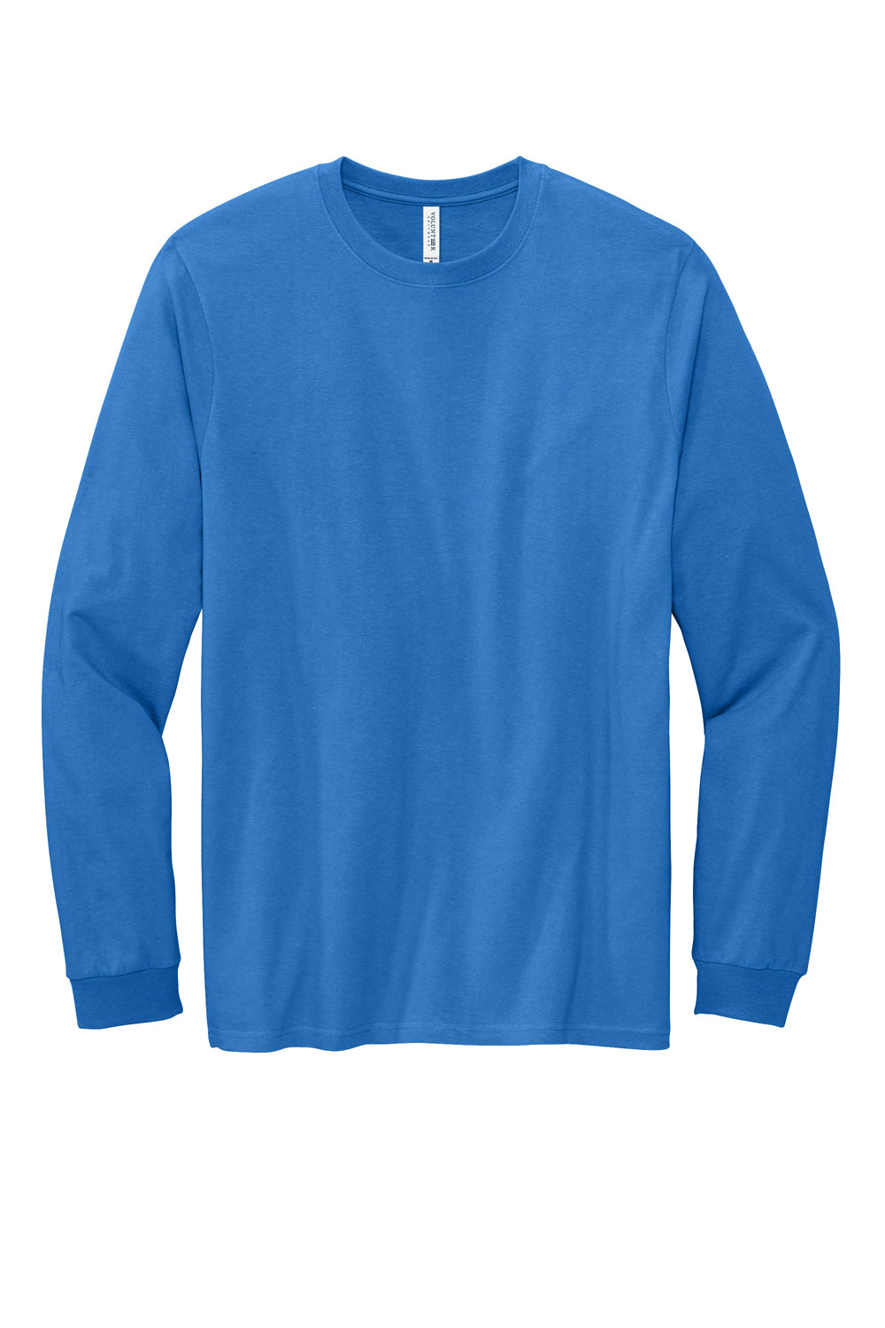 Volunteer Knitwear VL60LS Mens USA Made Chore Long Sleeve Crewneck T-Shirt True Royal Blue Flat Front