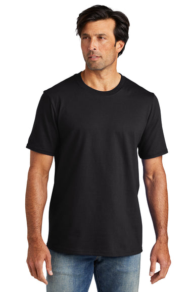 Volunteer Knitwear VL60 Mens USA Made Chore Short Sleeve Crewneck T-Shirt Deep Black Model Front