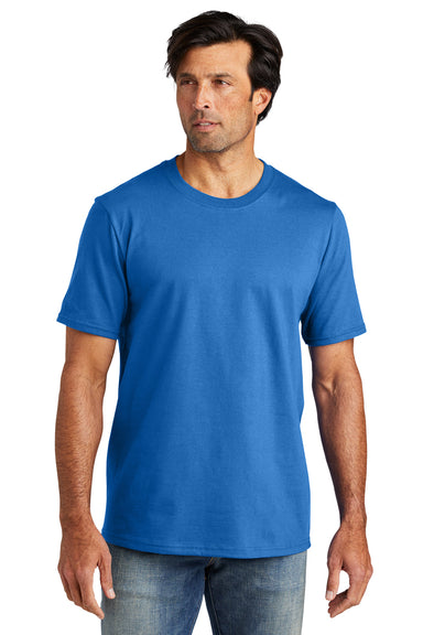 Volunteer Knitwear VL60 Mens USA Made Chore Short Sleeve Crewneck T-Shirt True Royal Blue Model Front