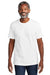 Volunteer Knitwear VL60 Mens USA Made Chore Short Sleeve Crewneck T-Shirt White Model Front