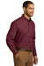 Port Authority W100/TW100 Mens Carefree Stain Resistant Long Sleeve Button Down Shirt w/ Pocket Burgundy Model 3q