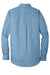 Port Authority W100/TW100 Mens Carefree Stain Resistant Long Sleeve Button Down Shirt w/ Pocket Carolina Blue Flat Back