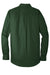 Port Authority W100/TW100 Mens Carefree Stain Resistant Long Sleeve Button Down Shirt w/ Pocket Deep Forest Green Flat Back