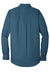 Port Authority W100/TW100 Mens Carefree Stain Resistant Long Sleeve Button Down Shirt w/ Pocket Dusty Blue Flat Back