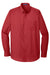 Port Authority W100/TW100 Mens Carefree Stain Resistant Long Sleeve Button Down Shirt w/ Pocket Rich Red Flat Front