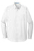 Port Authority W100/TW100 Mens Carefree Stain Resistant Long Sleeve Button Down Shirt w/ Pocket White Flat Front