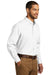 Port Authority W100/TW100 Mens Carefree Stain Resistant Long Sleeve Button Down Shirt w/ Pocket White Model 3q