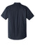 Port Authority W101 Mens Carefree Stain Resistant Short Sleeve Button Down Shirt w/ Pocket River Navy Blue Flat Back