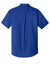 Port Authority W101 Mens Carefree Stain Resistant Short Sleeve Button Down Shirt w/ Pocket True Royal Blue Flat Back