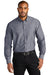 Port Authority W382 Mens Chambray Easy Care Long Sleeve Button Down Shirt w/ Pocket Estate Blue Model Front