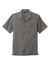 Port Authority W400 Mens Performance Moisture Wicking Short Sleeve Button Down Camp Shirt w/ Pocket Graphite Grey Flat Front