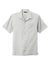 Port Authority W400 Mens Performance Moisture Wicking Short Sleeve Button Down Camp Shirt w/ Pocket Silver Grey Flat Front