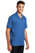 Port Authority W400 Mens Performance Moisture Wicking Short Sleeve Button Down Camp Shirt w/ Pocket True Blue Model 3q