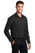 Port Authority W401 Mens Performance Moisture Wicking Long Sleeve Button Down Shirt w/ Pocket Black Model 3q