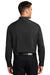 Port Authority W401 Mens Performance Moisture Wicking Long Sleeve Button Down Shirt w/ Pocket Black Model Back