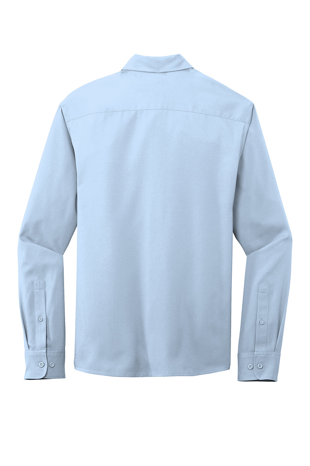 Port Authority W401 Mens Performance Moisture Wicking Long Sleeve Button Down Shirt w/ Pocket Cloud Blue Flat Back