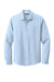 Port Authority W401 Mens Performance Moisture Wicking Long Sleeve Button Down Shirt w/ Pocket Cloud Blue Flat Front