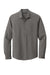 Port Authority W401 Mens Performance Moisture Wicking Long Sleeve Button Down Shirt w/ Pocket Graphite Grey Flat Front