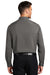 Port Authority W401 Mens Performance Moisture Wicking Long Sleeve Button Down Shirt w/ Pocket Graphite Grey Model Back