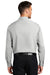 Port Authority W401 Mens Performance Moisture Wicking Long Sleeve Button Down Shirt w/ Pocket Silver Grey Model Back