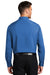 Port Authority W401 Mens Performance Moisture Wicking Long Sleeve Button Down Shirt w/ Pocket True Blue Model Back