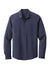 Port Authority W401 Mens Performance Moisture Wicking Long Sleeve Button Down Shirt w/ Pocket True Navy Blue Flat Front