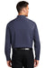 Port Authority W401 Mens Performance Moisture Wicking Long Sleeve Button Down Shirt w/ Pocket True Navy Blue Model Back