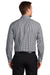 Port Authority W644 Mens Broadcloth Gingham Wrinkle Resistant Long Sleeve Button Down Shirt w/ Pocket Black/White Model Back