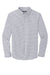 Port Authority W644 Mens Broadcloth Gingham Wrinkle Resistant Long Sleeve Button Down Shirt w/ Pocket Gusty Grey/White Flat Front