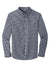 Port Authority W644 Mens Broadcloth Gingham Wrinkle Resistant Long Sleeve Button Down Shirt w/ Pocket True Navy Blue/White Flat Front