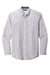 Port Authority W657 Mens SuperPro Wrinkle Resistant Long Sleeve Button Down Shirt w/ Pocket Black/White Flat Front