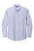 Port Authority W657 Mens SuperPro Wrinkle Resistant Long Sleeve Button Down Shirt w/ Pocket Oxford Blue/White Flat Front