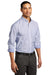 Port Authority W657 Mens SuperPro Wrinkle Resistant Long Sleeve Button Down Shirt w/ Pocket Oxford Blue/White Model 3q